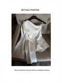 Minimalist Asymmetric Shoulder Tie Vest | Off-White  Elegant Sleeveless Outerwear Top