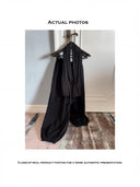 Black Halterneck Romper Top + Tapered Wide-Leg Pants Two-Piece Set