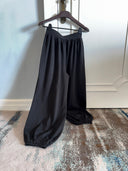 Black Halterneck Romper Top + Tapered Wide-Leg Pants Two-Piece Set