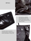 Cracked-Gloss Leather Bag