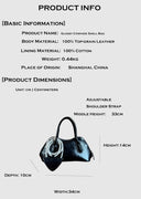 Glossy Cowhide Shell Bag