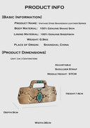 Vintage Genuine Python Leather Top Handle Bag | Turquoise Accent  Trapezoidal Clutch