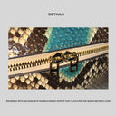 Vintage Genuine Python Leather Vanity Bag | Turquoise Accent Convertible Clutch & Crossbody