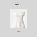 White Bandeau Top & Straight-Leg Pants Set | Minimalist High-End Suit Co-ord