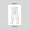 White Bandeau Top & Straight-Leg Pants Set | Minimalist High-End Suit Co-ord