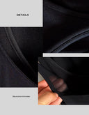 Black Knit Mini Skirt + Sheer Mesh A-Line Maxi Skirt Two-Piece Set | Tencel Blend Layered Dress