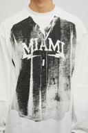 White Long-sleeved Printed T-shirt