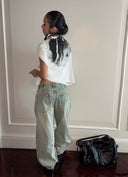 White Long-sleeved Printed T-shirt