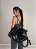 Full-Grain Leather Oversized Biker Bag | Multi-Pocket Large-Capacity Crossbody Tote