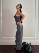 V-cut Paneled Cami Jumpsuit