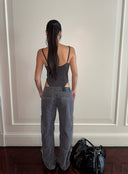 Grey Structured Cargo Pants