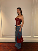 Vintage Blue Double Waistband Wide-Leg Jeans