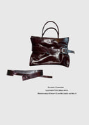 Cracked-Gloss Leather Bag